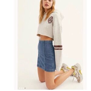 Free People Blue Denim Mini Skirt